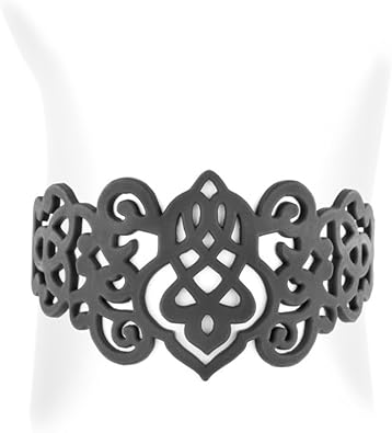 Blue Pearls Bracelet Arabesque En Silicone Noir Effet