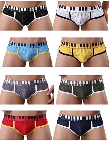 Mens Sexy Underwear Hipsters U Bulge Y froat Briefs Sigle Or Pack (S, M P 8)