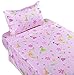 J-pinno Flower Fairy Twin Sheet Set for Kids Boys Girls Children,100% Cotton, Flat Sheet + Fitted Sheet + Pillowcase Bedding Set