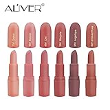 Matte Lipstick,Aliver 6 Colors Lipsticks Set Matte for Girls Women Waterproof Long-Lasting Moisturizing Makeup Lipsticks,Nude and Natural Color Dark