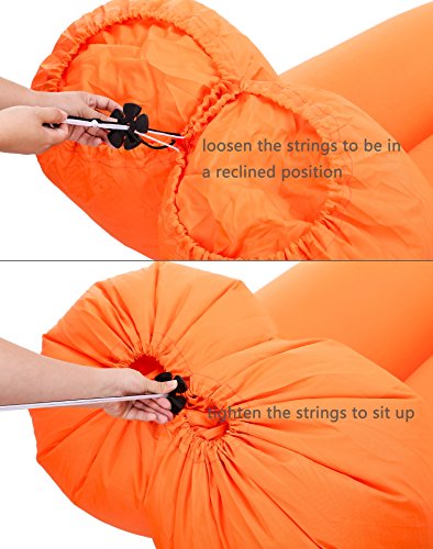 Inflatable air lounger Upgrade Adjustable Backrest Air Bed Sofa Perfect for Indoor Outdoor Hangout Air Chair Couch Hammock Lazy Bag for Beach Park Camping& Music Festivals - Thumbnail 2
