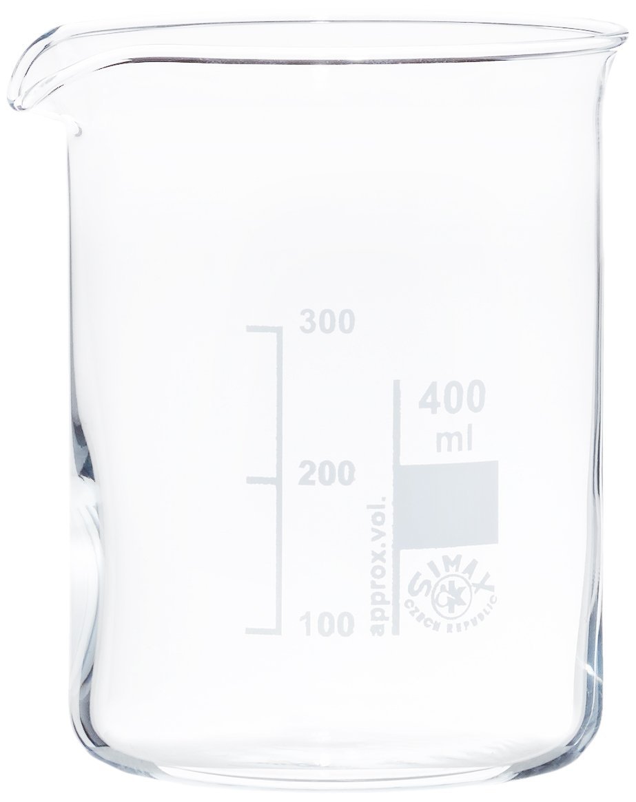 NeoLab E-1039 Low-Form Glass Beakers, 400 ml, Pack of 10