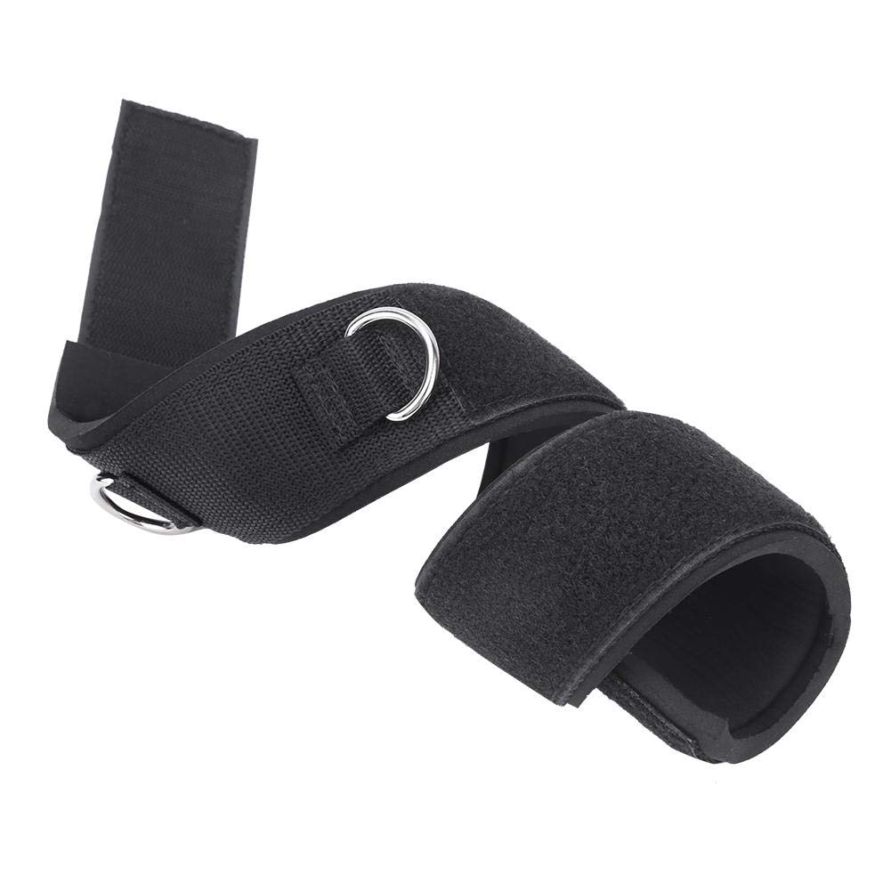 Keenso Leg Strap, Elastic Fitness Exercise, Adjustable Cotton, Black Leg Strap for Weightlifting, Strength Training, Cross Training