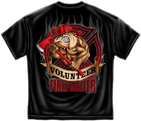 Ponce Erazor Bits T Shirt Fire Fighter Absolute Volunteer Fire Dog Black