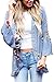 EIFFTER Women Boho Bell Sleeve Hollow Out Lace Floral Print Short Cardigan Casual Fall Kimono