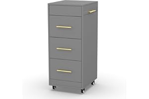 OMYSALON Wood Salon Trolley Cart with Wheels, Hair Cart Mobile Storage Cabinet, Hairdressing Styling Tools Organizer, Rolling Salon Station for Beauty Spa Barbershop Tattoo, Grey