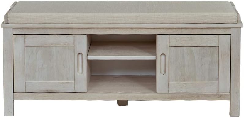  Brand – Ravenna Home Classic Solid Pine Storage Bench, 45"W, Gray Finish: Kitchen & Dining