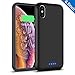 iPhone Xs Max Battery Case 6200mAh, Gasopic Extended Slim Rechargeable Battery Charger Case External Battery Pack Portable Power Bank Protective Charging Case Cover for iPhone Xs Max (6.5inch)-Black