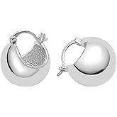 Small Chunky Gold Hoop Earrings For Women, 14k Gold Thick statement huggie hoop earrings Trendy Hoop Earrings Set Hypoallergenic Fashion Earrings