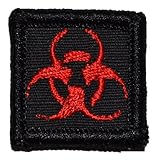 Biohazard 1x1 inch Morale Patch - Black with Red