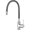 GRIFEMA-Irismart-Grifo-monomando-cocina-mezclador-de-fregadero-con-cano-flexible-Cromo-GrisPlata-38-de-pulgada