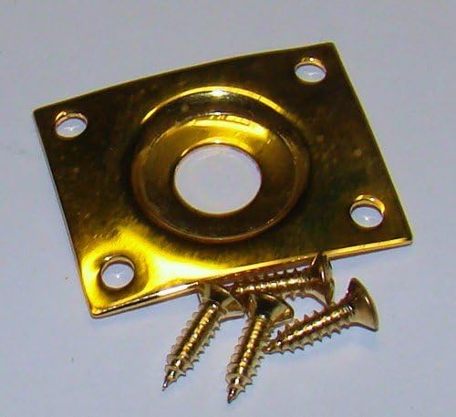 Mighty Mite 5603G Les Paul Replacement Jack Plate, Gold, with Screws