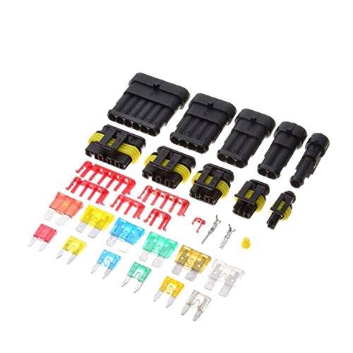 Pulusi Car Waterproof Electrical Connector Terminal 1/2/3/4/5/6 Pin Way+Fuses with container - Thumbnail 2