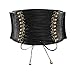 Women Leather Waist Band Elastic Cinch Belt Corset Lace up Band