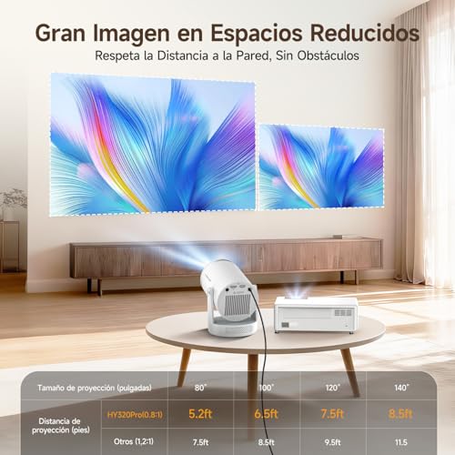 【Enfoque Automático】 Mini Portátil Full HD Magcubic HY320pro | Proyector con Resolución Nativa 1080p, 400ANSI, Contraste 10000:1, Wi-Fi 6, BT 5.4, Mini Proyector Portátil para Hogar y Oficina