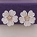 Grace Jun Silver Plated or Gold Plated Opal Flower Shape Clip on Earrings Non Piercing for Women (Gold)
