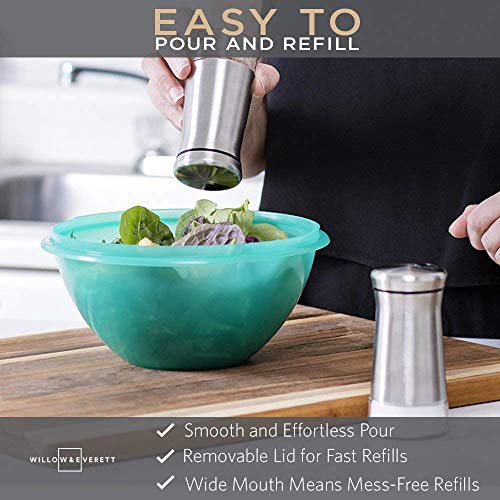 Premium Salt and Pepper Shakers with Adjustable Pour Holes - Elegant Stainless Steel Salt and Pepper - //coolthings.us