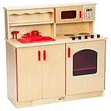 ECR4Kids Birch Hardwood 4-in-1 Activity Kitchen Playset, Natural