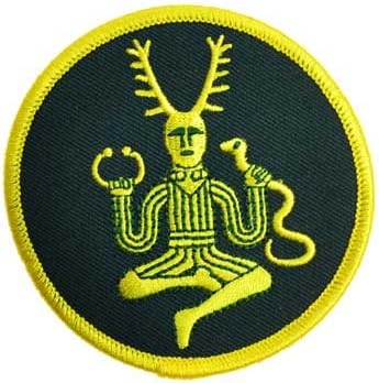 Sewing Decorative Patches Golden Cernunnos Lord of the Hunt Sew On Patch 3"