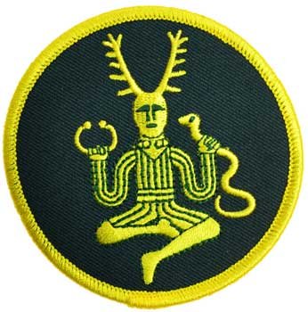 Sewing Decorative Patches Golden Cernunnos Lord of the Hunt Sew On Patch 3"