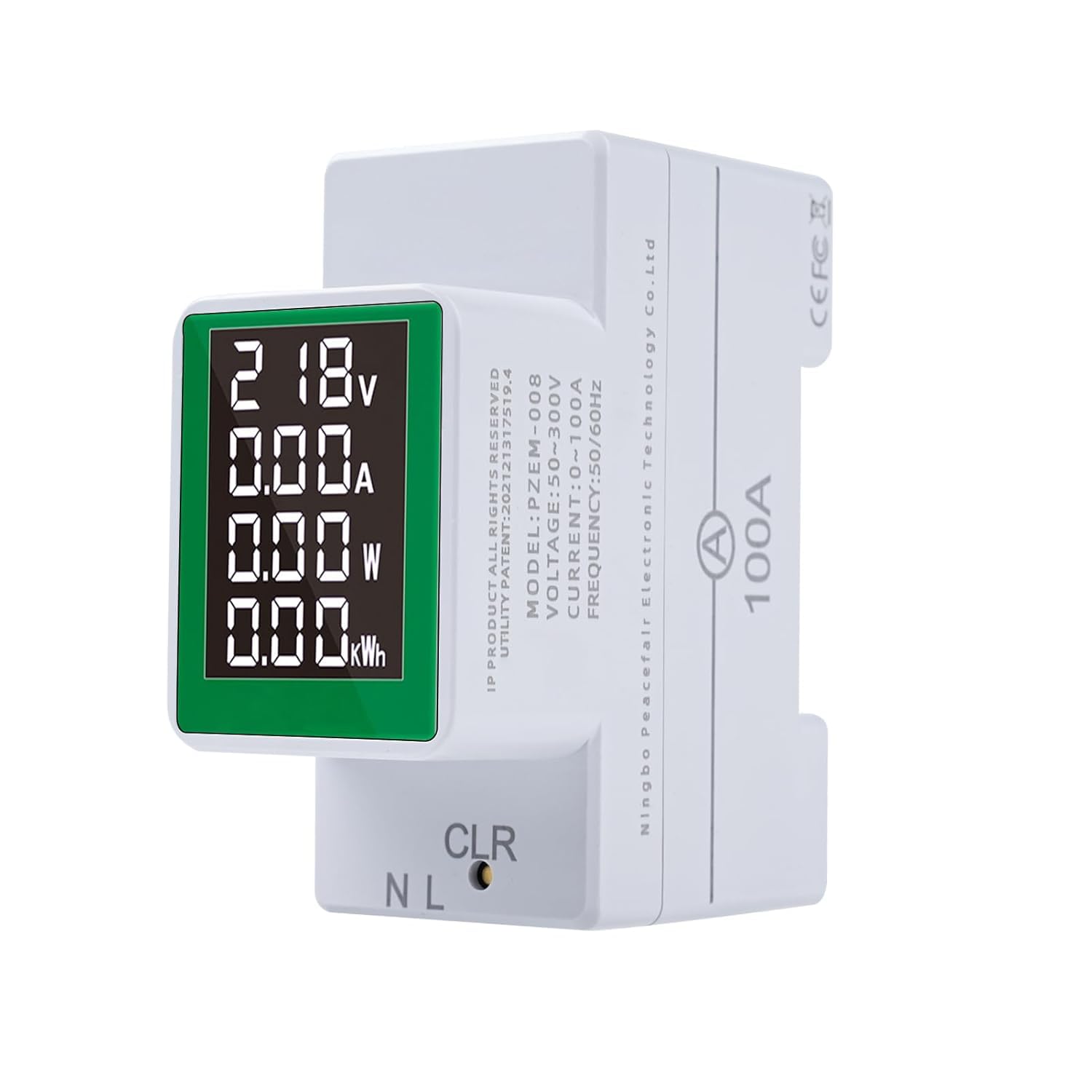 DEWIN Digital Ammeter PZEM-008 Electric Energy Meter AC50-300V/100A Ammeter Digital Display Voltage Tester Wattmeter for Home Circuit Measurement