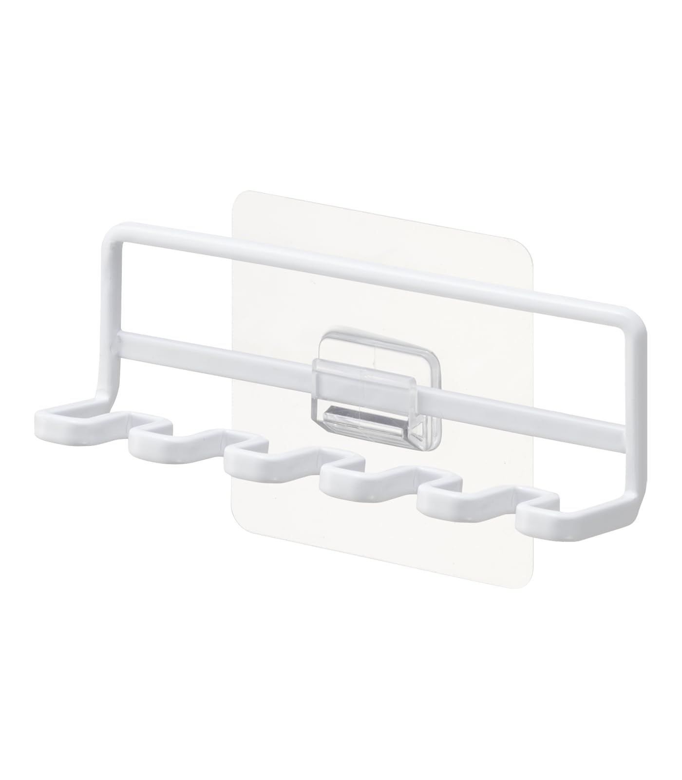 Yamazaki 4520 TOWER Film Hook Toothbrush Holder, white, Polycarbonate/PET/Polyurethane, Minimalist, 12.5 x 3.5 x 4 cm