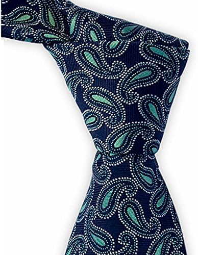 Navy Blue Tie with Green and White Paisley Pattern by TieThis | The Thornhill Tie