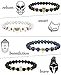 Thunaraz 7PCS Tiger/Lion/Dragon/Panther/Fox/Skull/Solider Charm Lava Onyx Bracelet Men Women 8MM (C: Multiple Stone)