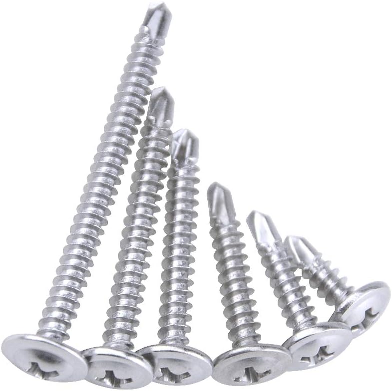 WMYCONGCONG 210 PCS 410 Stainless Steel #8 Wafer Head Phillips Self Drilling Screws Sheet Metal Tek Screws Assortment Kit - Image 5