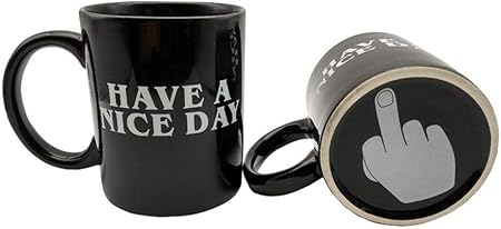 Idee Regalo Amici Natale.Zkwds Buona Giornata Tazza Con Dito Medio Regalo Piacevole Per Gli Amici Idea Regalo Di Natale Amazon It Casa E Cucina
