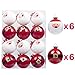KI Store Red and White Christmas Balls 12pcs Santa Tree Ornaments 3.15-Inch Large Shatterproof Christmas Tree Decorations for Xmas Tree Decor