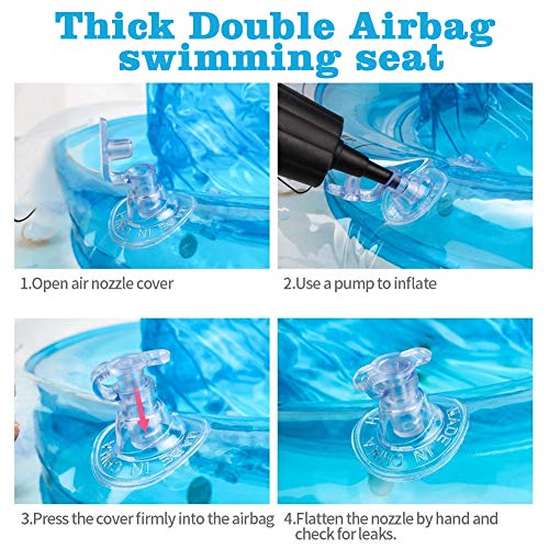 Swimming Pool Floats Baby Swimming Float with Double Airbag Inflatable Baby Swimming Ring with Float Seat for 6 Months-3 Years Children Pool Bathtub Outdoor Swimming Pool Toys (Blue)