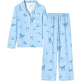 Umeyda Girls & Women Pajamas Set Long Sleeve Button-Down Sleepwear Nightwear Soft Pjs Set Loungewear
