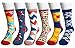 WEILAI Men's Cool Colorful Funny Novelty Crazy Combed Cotton Casual Dress Crew Socks Pack (Color 7)