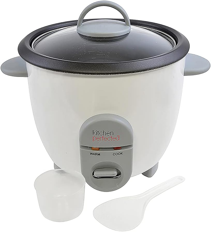 Kitchen Perfected Rice Cooker 350W 0.8L Non Stick Removable Bowl White E3302