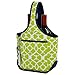 Picnic at Ascot Stylish 2 Bottle Wine Tote with Corkscrew - Trellis Green