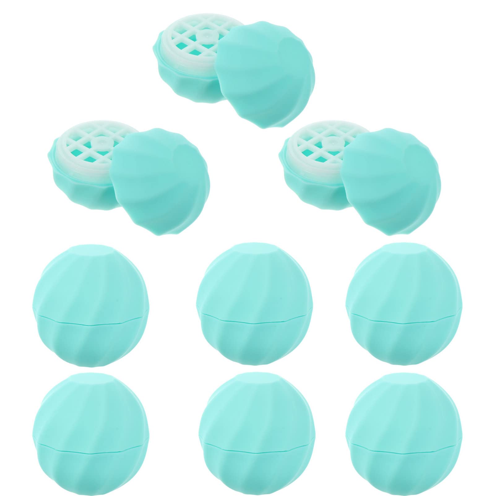 Beavorty 10Pcs Empty Lip Balm Sphere Containers Lip Balm Box Screw Cap Lipstick Tubes Refillable Storage Container Lipstick Holder for Cosmetic Cream (Blue)