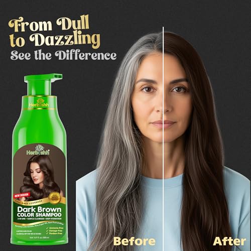 Herbishh Combo Pack-2Pcs Hair Color Shampoo For Gray Hair+ 1Pc Argan Intense Hair Mask- Hair Dye Shampoo – Colors Hair In Minutes – Long-Lasting Color– 500 Ml –Stimulates Dry Frizzy Hair (Dark Brown)