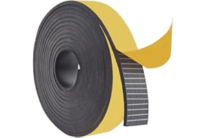 DOBTIM Self Adhesive Rubber Strips 1/8 (.125)" Thick X 1" Wide X 10'Long, Solid Neoprene Rubber Roll with Stick Backing,Perfect for Pads, Gasket, DIY Projects