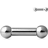 Ruifan 316L Surgical Steel Internally Threaded Straight Barbell 2G 4G 6G 8G