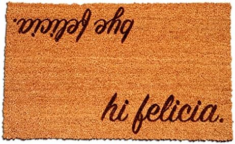 Hi Felicia & Bye Felicia Coir Fiber Laser Engraved Welcome Doormat 36โ x 24โ Large