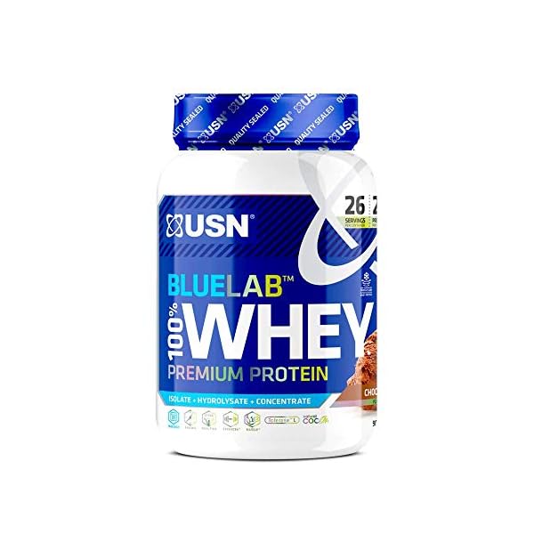 USN-Premium-Whey-Protein-Powder-Blue-Lab-Whey-Chocolate-908-kg-100-Premium-Post-Workout-Protein-Shakes-With-BCAAs-and-Tolerase USN Blue Lab Whey Protein Powder: Chocolate - Whey Protein 908g - Post-Workout - Whey Isolate - Muscle Building Powder…