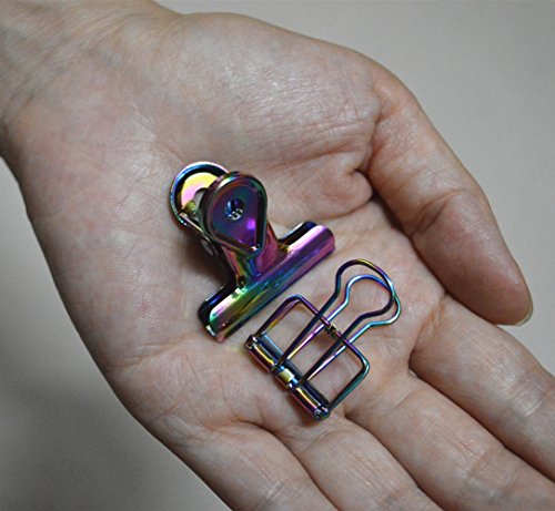 Creative Rainbow Paper Clips, Office Supplier Metal Wire Binder Clips, Colorful Hollow Out Paper Organizer, for Chip & Bag and Food Heavy Duty Clips Home Accessories (6 Pcs) - Thumbnail 5