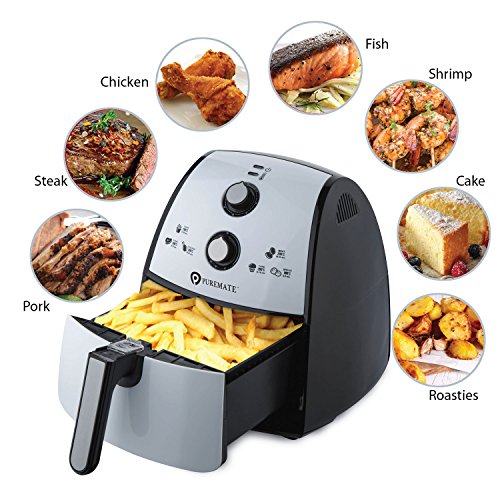 [- PureMate® PM 1312 Air Fryer Oil Free Healthier Low Fat Multicooker Mini Oven - Recipe Book I