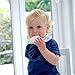 The Original Chewy Teething Bib : Super Absorbent Reversible Bandana Drool Bib For Teething Babies. Food-Grade Silicon Teethers are BPA and Phtalates-Free | Gray Stripes Neckerchew by CHEEKY CHOMPERS