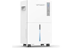 WPSOERT 21 Pints Dehumidifier for Basement, 1500 Sq.Ft Smart Dehumidifiers for Home with Drain Hose and Water Tank, Ideal for