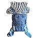 SILD Pet Denim Jumpsuit Dog Jeans Hoodies Cool Blue Coat Medium Small Dogs Classic Jacket Puppy Blue Vintage Washed Vests (S)