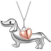Sterling Silver Dachshund & Corgi Puppy Dog Necklace: Cute Animal Jewelry for Women