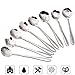 Creative Coffee Scoops and Spoons Set - 8 Different Patterns, Stainless Steel for Tea, Cake, Sugar, Dessert, Ice Cream, Seasoning or Spice - Silver