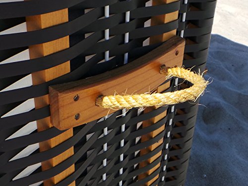 Swing & Harmonie Luxus Strandkorb XL - 118cm Rügen Ostsee Sonneninsel Rattan Möbel Polyrattan (anthrazit) – Bild 8